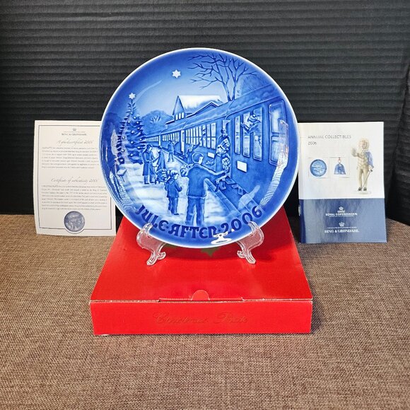Bing & Grondahl 2006 Blue Christmas Plate In Box With COA Jule Aften 2006 - Picture 1 of 11